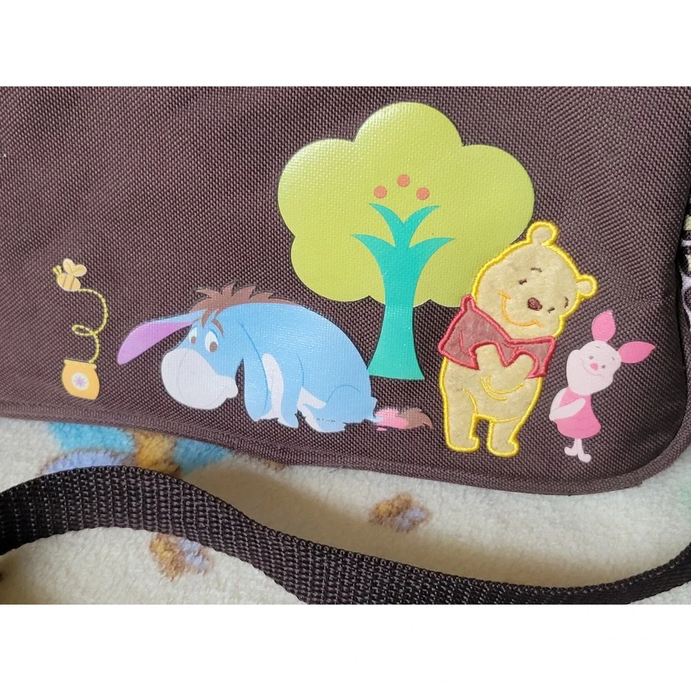 Winnie the Pooh Diaper Bag & Fleece Baby Blanket Set Brown Messenger Bag Disney